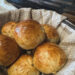 Warm, Soft, and Crunchy Greek Yogurt Buns in Basket